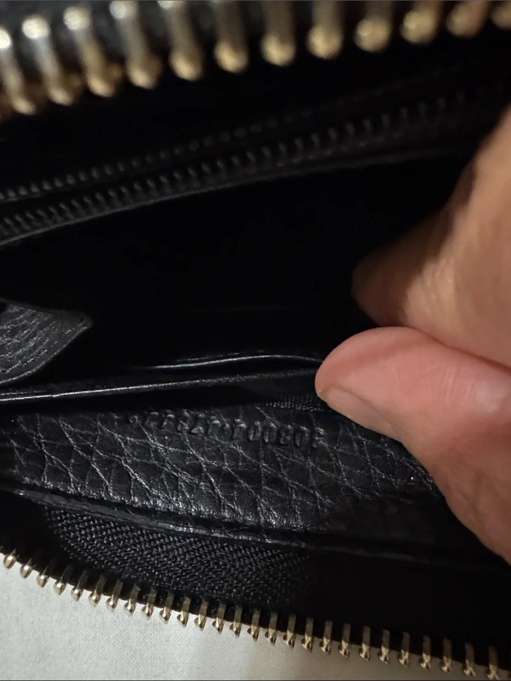 Gucci Black Leather Zip Around Wallet with Tassel